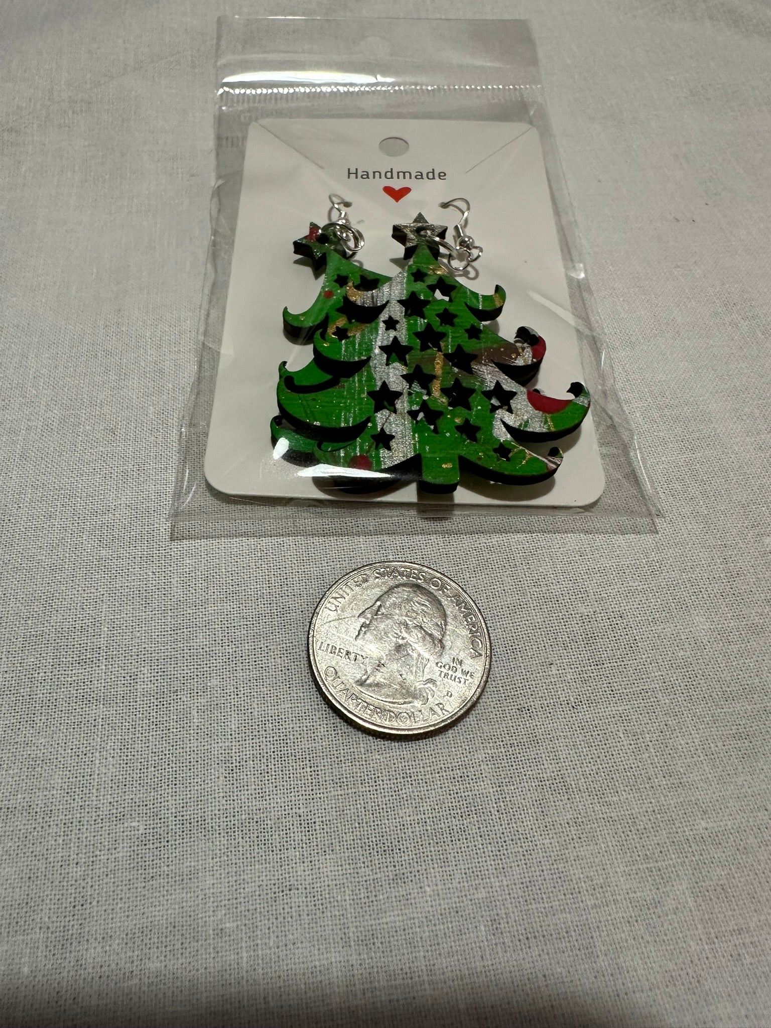 Christmas Tree earrings with Multiple Stars