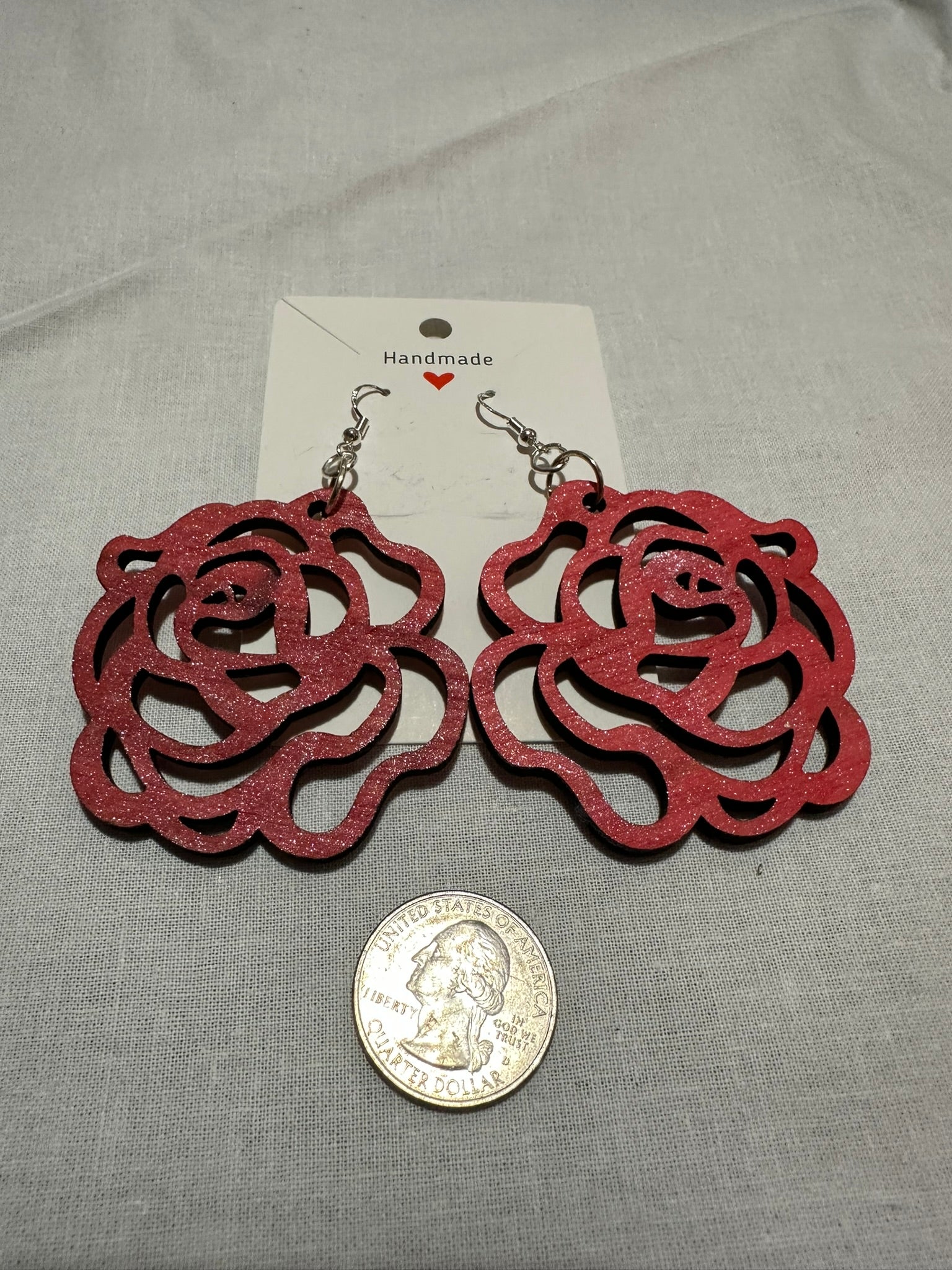 Large Rose Earrings