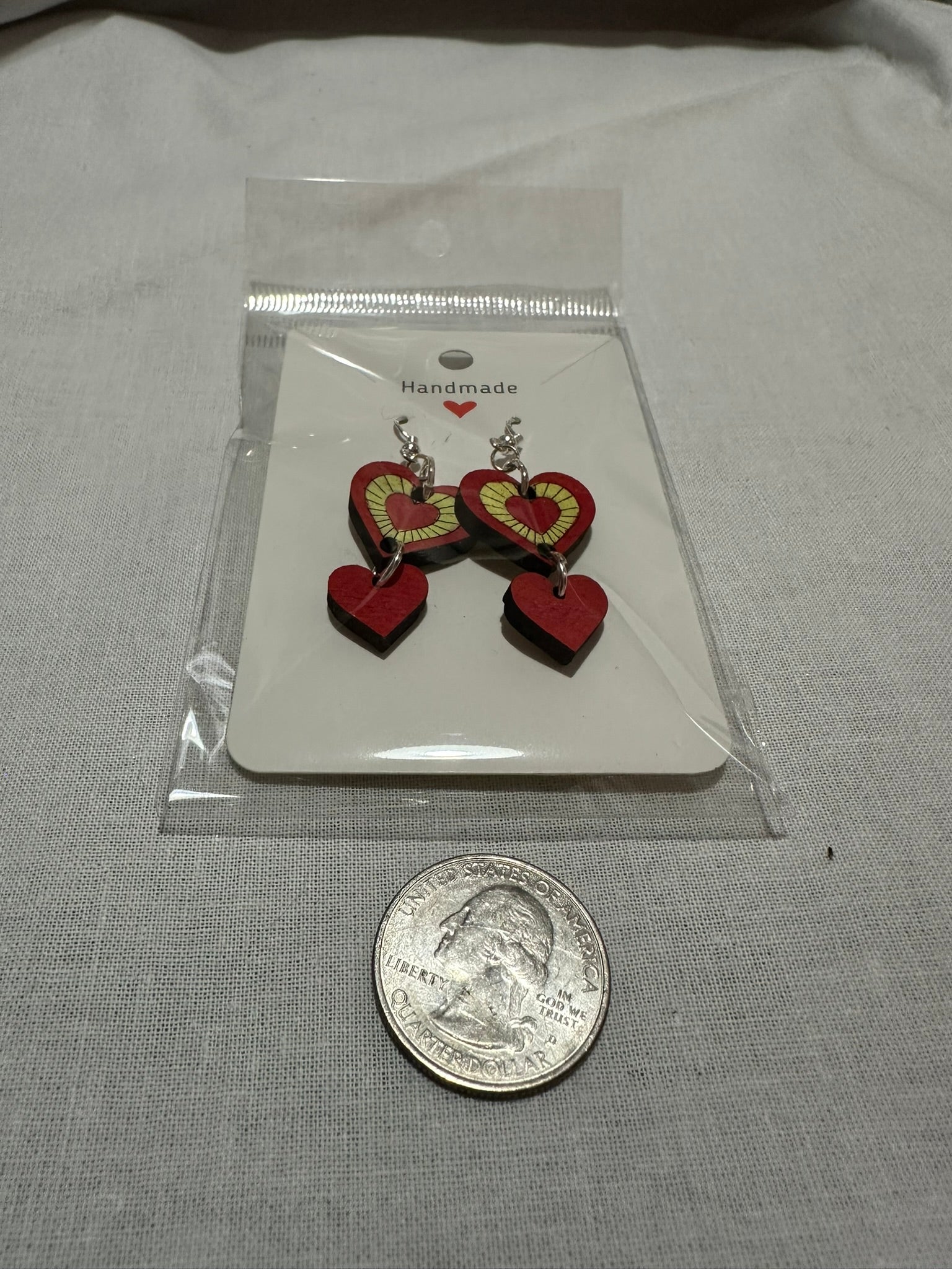 Small Double heart Earrings