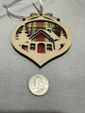 2 layer Plaid House ornament