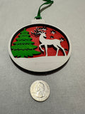3 Layer Christmas ornament Raindeer with Tree