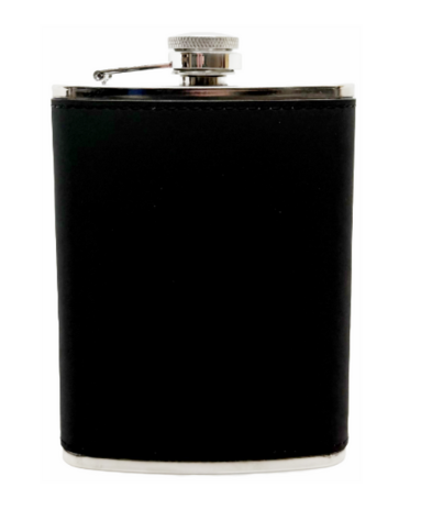 Leatherette Sleeve on Stainless Steel Flask
