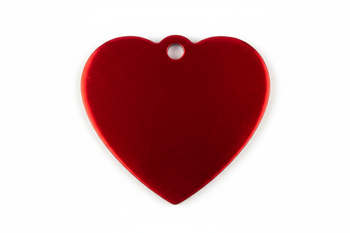anodized aluminium heart shapped custom dog tag red