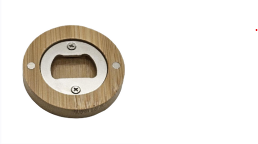 Round magnetic wood bottle opener